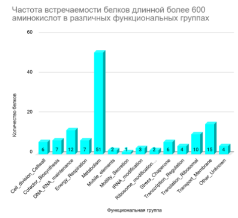 Гистограмма для белков более 600 аминокислот