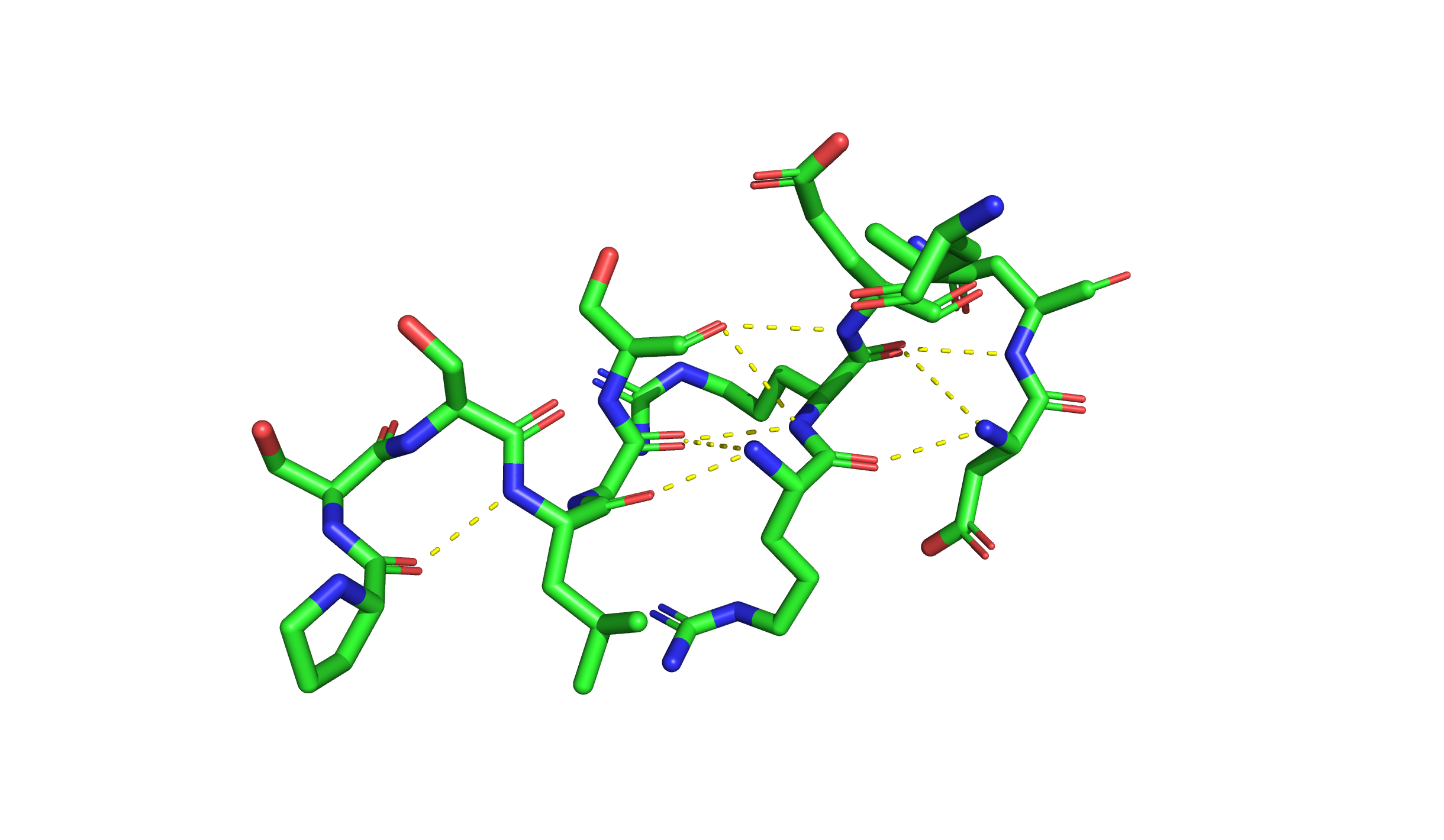 Водородная связь, затрагивающая атомы остова белка 3ATQ