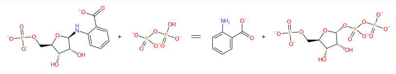 Реакция переноса рибозы с фосфата на антранилат