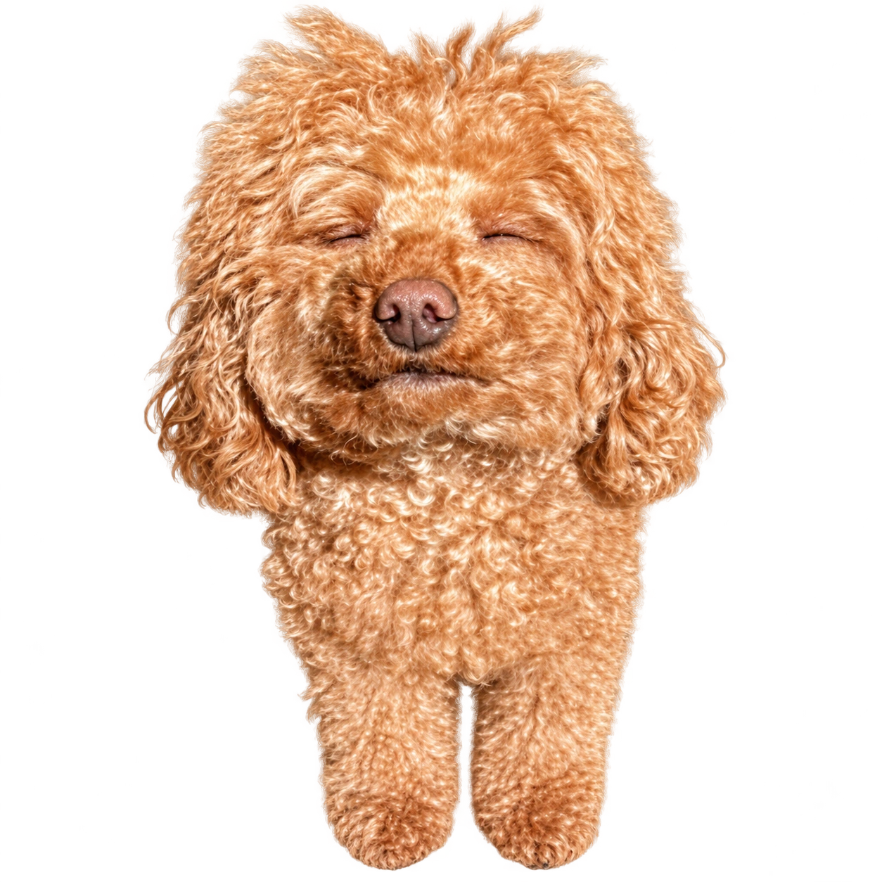 Grusha, an apricot-colored toy poodle